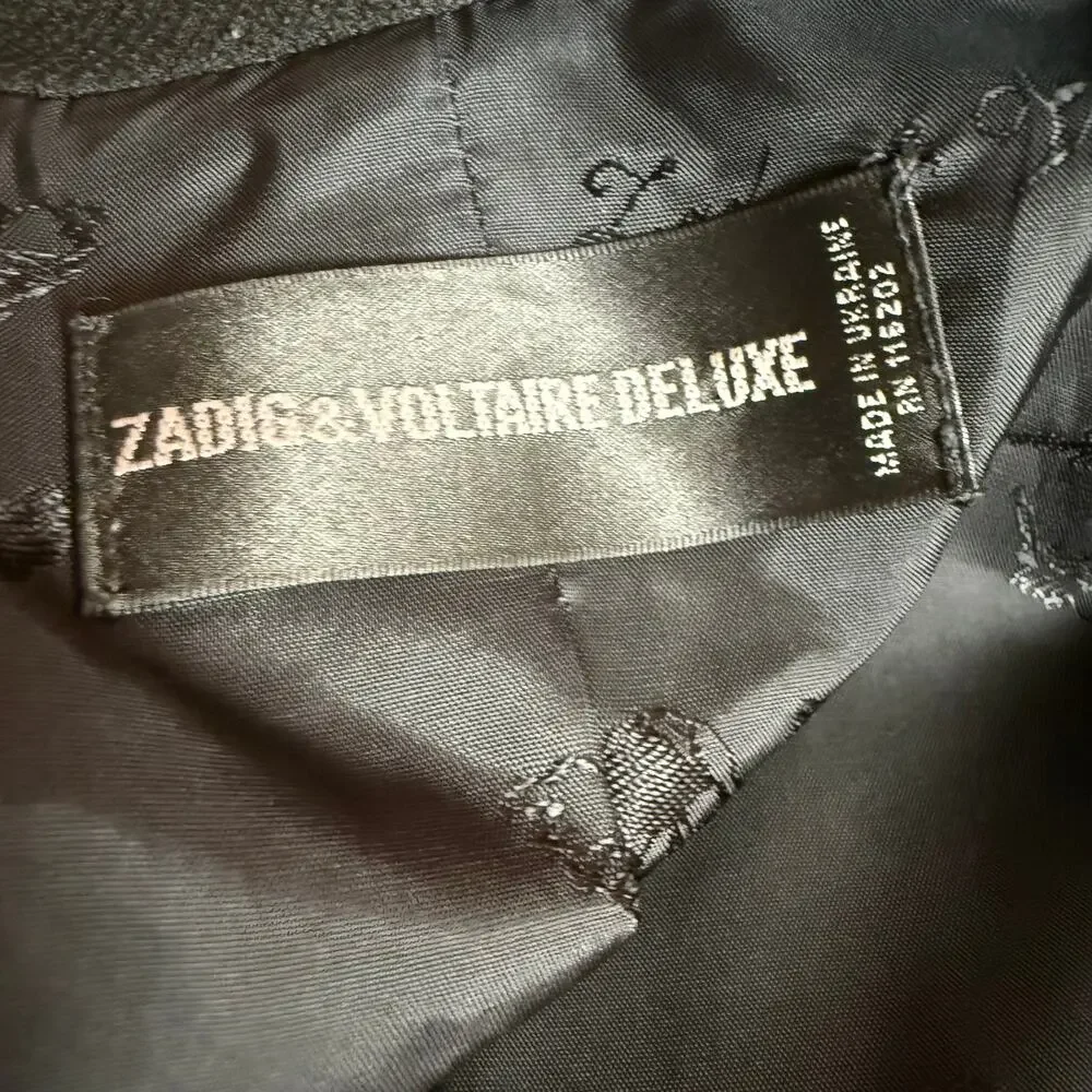 Zadig & Voltaire Veda Bis Deluxe Skull Rhinestone Blazer Size S - Picture 13 of 15